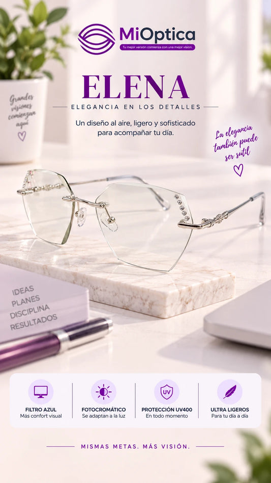 Lentes Fotocromáticos con Filtro Azul Elena | Al Aire para Mujer | MiÓptica