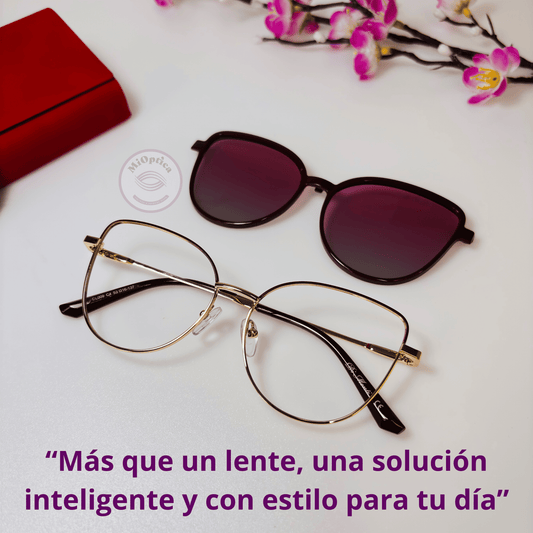 Lentes Clip-On Martina con Filtro Azul y UV400 | Polarizados 2 en 1 | MiÓptica