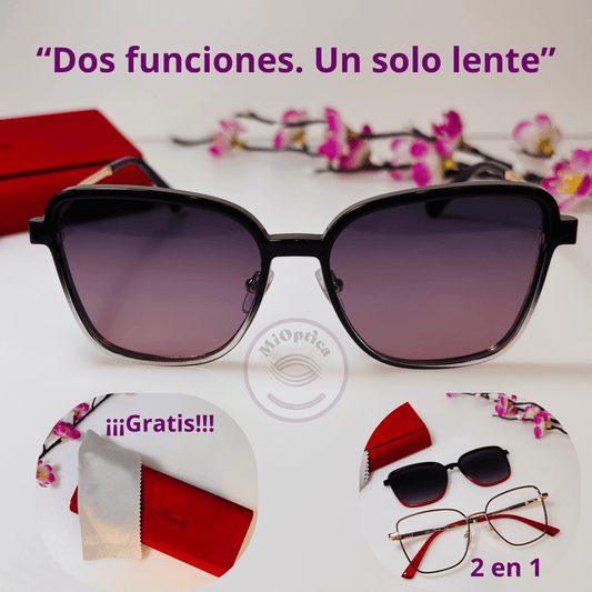 Lentes Clip-On Luna con Filtro Azul 80% y UV400 | Polarizados 2 en 1 | MiÓptica