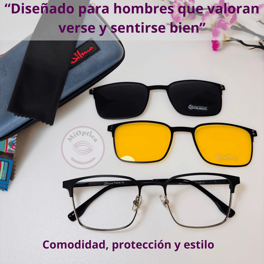 Lentes Clip-On Orion con Filtro Azul y UV400 | Polarizados 3 en 1 | MiÓptica